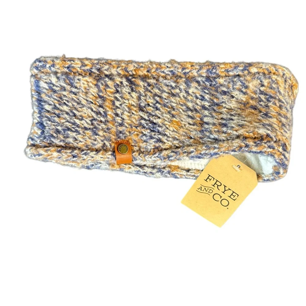 Frye Knit Headband in Blue and Tan